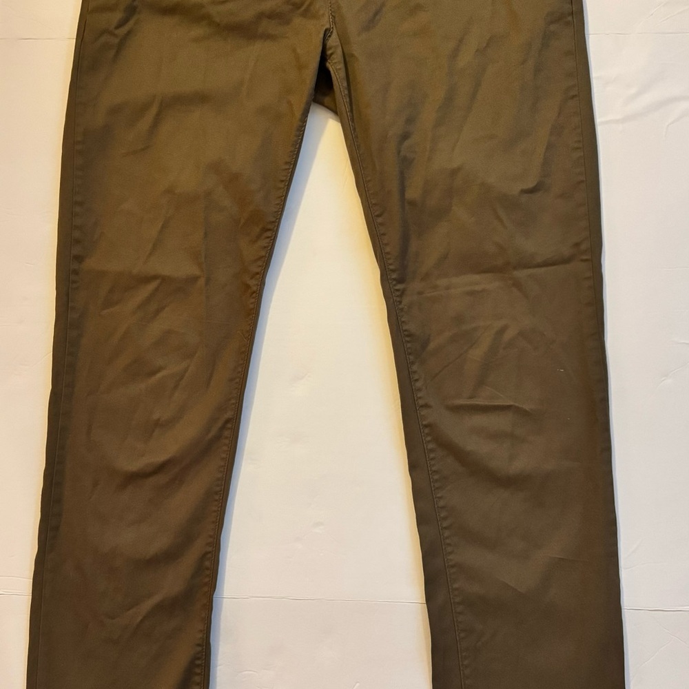 ASOS Women's 33”x34” Casual Pants Flat Front Chino Color Olive Green EUC